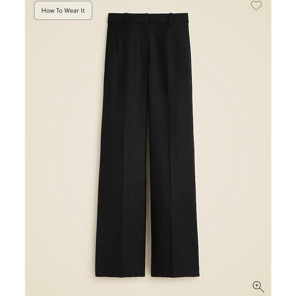 J. Crew Carolina pant in wool-blend flannel Black NWT size 10T
